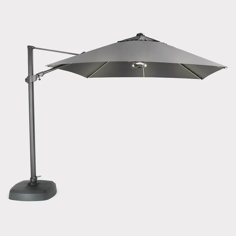 Kettler 3.0M Square Free Arm Slate Canopy With Led Lights And Wireless Speaker - image 1