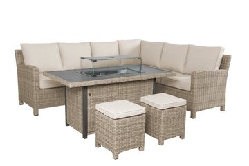 Kettler Palma Corner White Wash L/H with Fire Pit Table - image 2