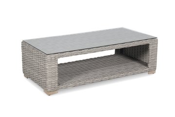 Kettler Palma Luxe Coffee Table White Wash With Glass Top