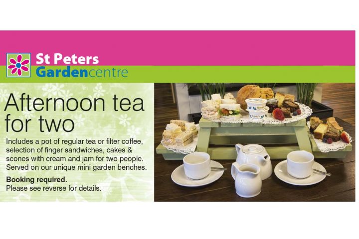 Afternoon Tea for Two Voucher - St Peters Garden Centre