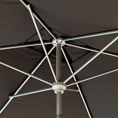 Brushed Aluminium 2.5m Round Crank Handle Parasol - Grey - image 2