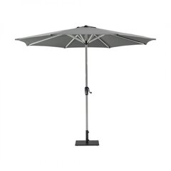 Brushed Aluminium 3.0m Round Crank Handle Parasol - Grey