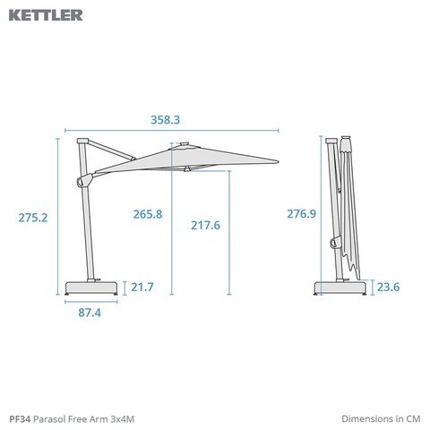 Kettler 4X3 Free Arm Stone Canopy With Base - image 2