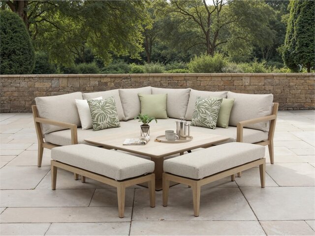 Maine Square Sofa with Piston Adjustable Table & 2 Benches - image 1