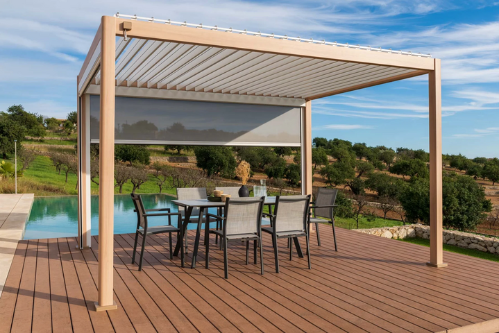 Premium Pergola 3x4M Alu Oak/White (Collection Only) - image 1