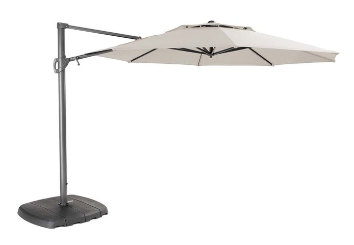 Kettler 3.3m Free Arm Grey frame / Stone Canopy (with LED lights and Wireless Speaker) - image 1