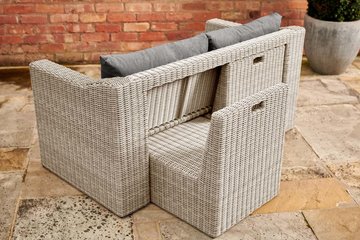 Kettler Palma Compact Corner Set Whitewash with grey taupe cushions - image 2