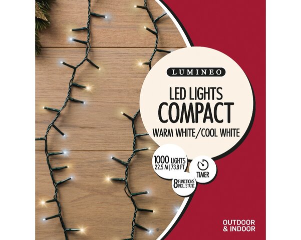 22.5m Compact LED Lights Warm White/Cool White - image 1