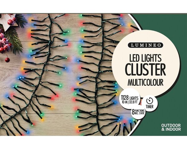10m Cluster LED Lights Soft Multi - image 1