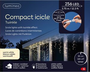 3.75m LED Compact Icicle Lights Connectable Warm White - image 1