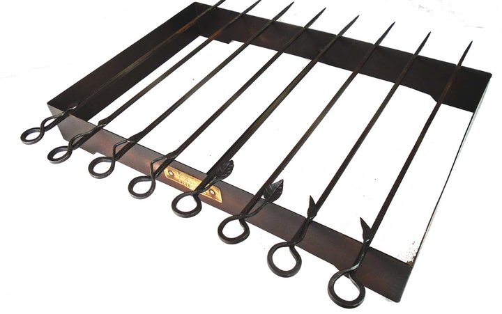 Set of Eight Skewers and Rack - image 1
