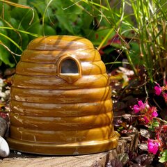 Ceramic Bee Skep Wildlife Habitat With Nesting Material - image 1