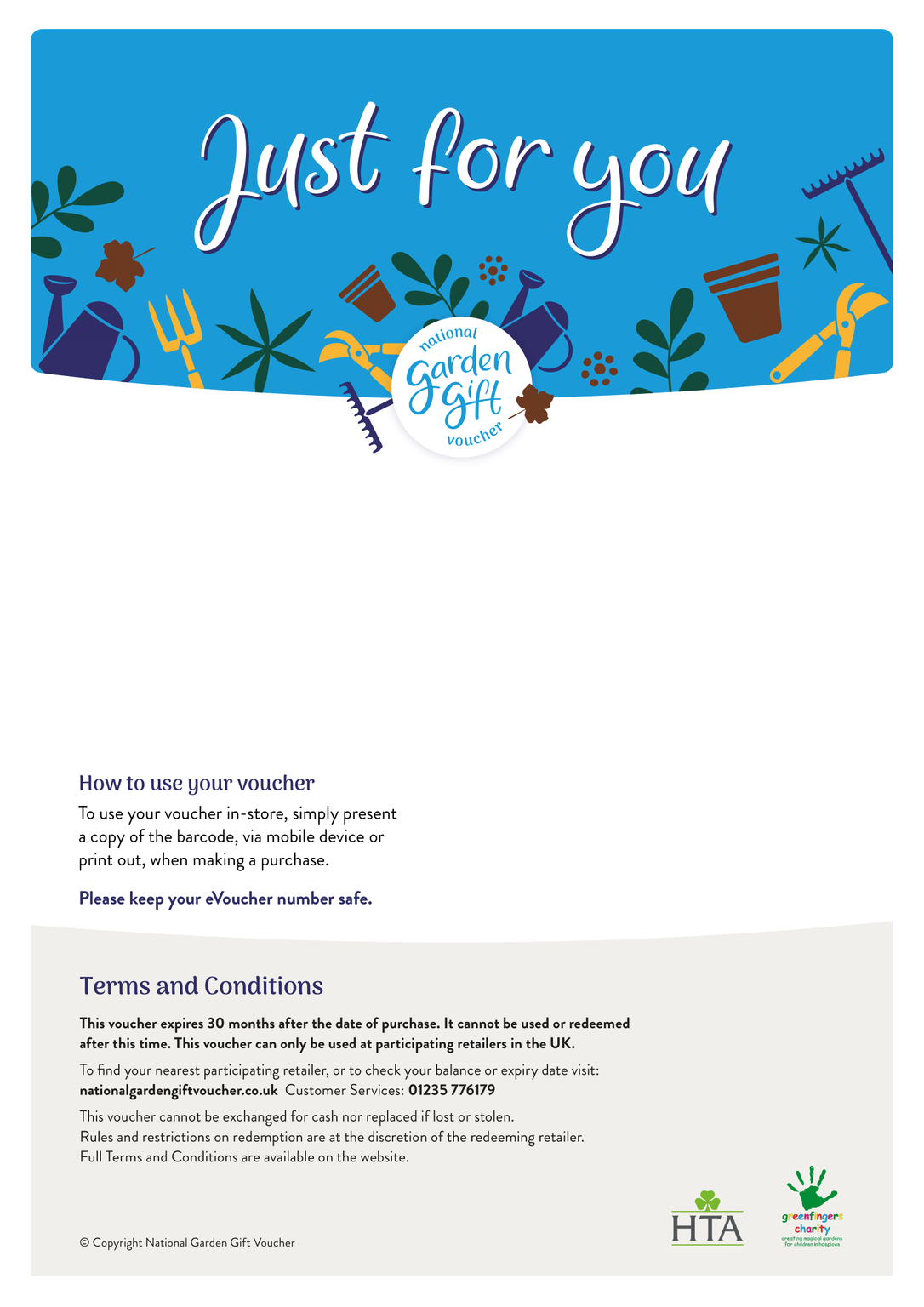 National Garden Gift Voucher Just For You Design St Peters Garden