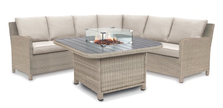 Kettler Palma Grande Oyster With Fire Pit Table Bench And Armchair - image 2