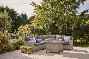 Kettler Palma Grande White Wash With Fire Pit Table Bench And Armchair - image 2