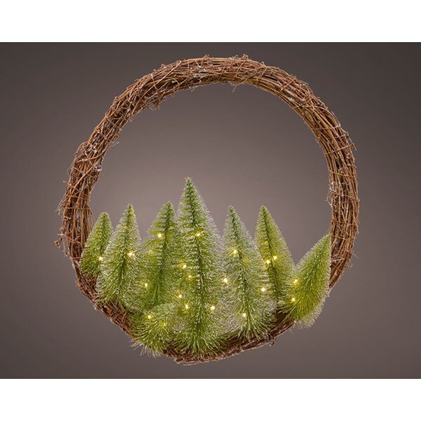 50cm Micro LED Wreath Willow (Battery Operated/Indoor)