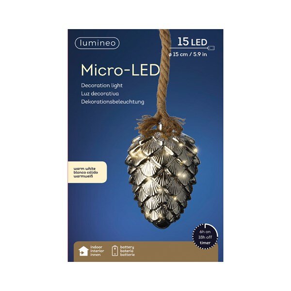 80cm Micro LED Pinecone (Battery Operated/Indoor) - image 1
