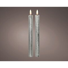 24cm Silver LED Wick Dinner Candle (Pack of 2/Battery Operated/Indoor) - image 2
