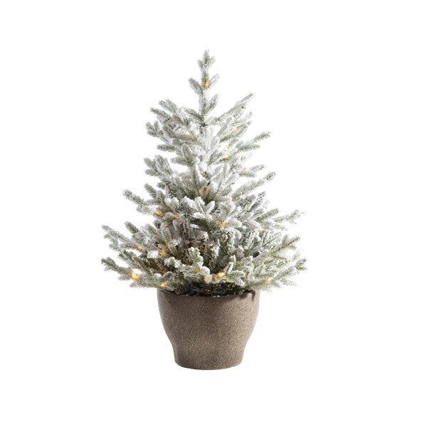 1.2m Potted Norway Spruce Snowy Tree With Micro LEDs