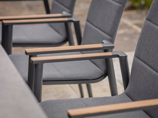 Sofia Extendable Dining Set with 8 Deluxe Armchairs - Anthracite - image 3