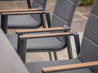 Sofia Extendable Dining Set with 8 Deluxe Armchairs - Anthracite - image 3