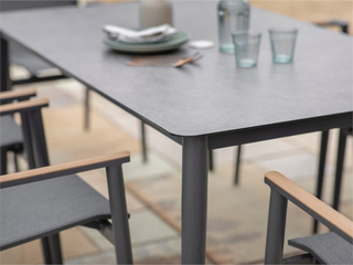 Sofia Rectangle Table with 6 Armchairs, Parasol & Base Set - Anthracite - image 2