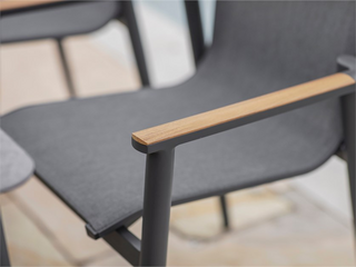 Sofia Rectangle Table with 6 Armchairs, Parasol & Base Set - Anthracite - image 3