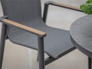 Sofia Round Bistro Set with 2 Armchairs - Anthracite - image 3