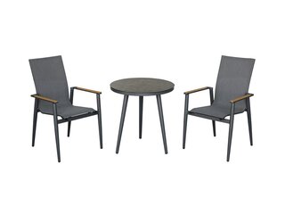 Sofia Round Bistro Set with 2 Armchairs - Anthracite - image 5