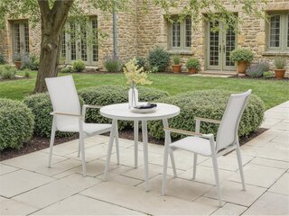 Sofia Round Bistro Set with 2 Armchairs - Grey - image 1
