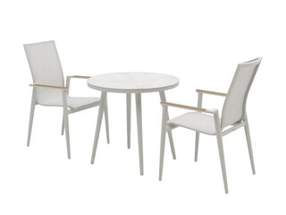 Sofia Round Bistro Set with 2 Armchairs - Grey - image 2