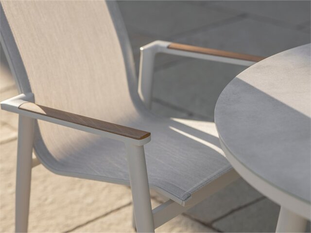 Sofia Round Table with 4 Armchairs, Parasol & Base Set - Grey - image 3