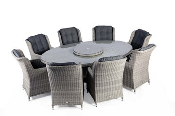 Supremo Lazia Eight Seat Oval Dining with Lazy Susan - image 8