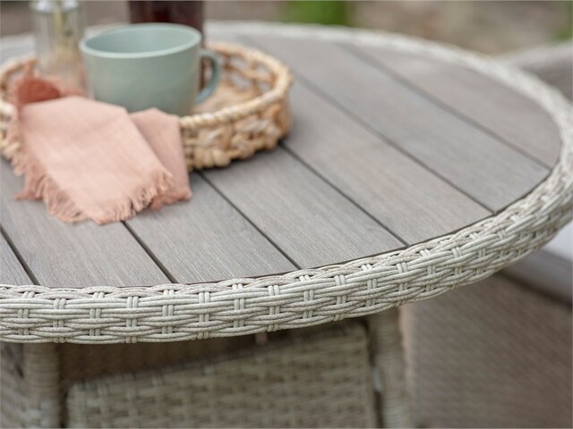 Tetbury 80cm Tree-Free Round Bistro Table with 2 Armchairs - Nutmeg - image 2