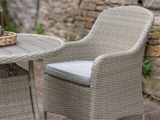 Tetbury 80cm Tree-Free Round Bistro Table with 2 Armchairs - Nutmeg - image 3