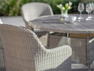 Tetbury Nutmeg Rattan 6 Seat Round Dining Set with Tree-Free Top, Parasol & Base - image 2