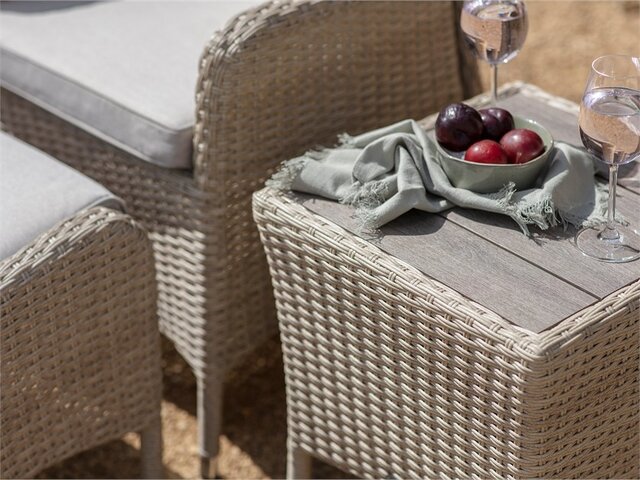 Tetbury Nutmeg Rattan Recliner Set with 2 Footstools & Tree-Free Top Side Table - image 2