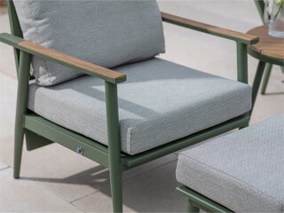 Wisley 2 x Reclining Sofa Chairs with Footstools & Round Tree-Free Coffee Table - Sage - image 2