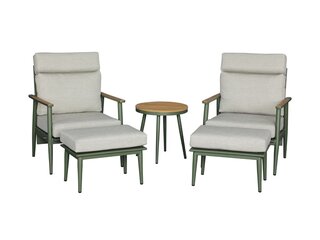 Wisley 2 x Reclining Sofa Chairs with Footstools & Round Tree-Free Coffee Table - Sage - image 5