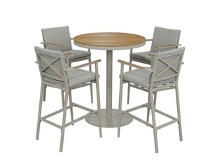 Wisley 90cm Round Bar Table with 4 Bar Stools - Mocha - image 5
